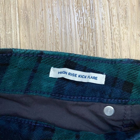 Vineyard Vines Women Size 33 High Rise Kick Flare Plaid Pants Cotton Blend Soft - Picture 4 of 9